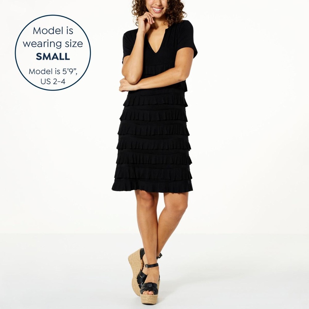 Colleen Lopez Empire Dress with Ruffle Tiers